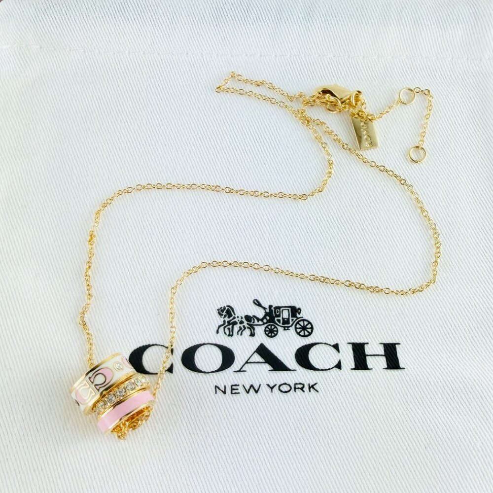 Coach Signature Enamel Pink gold necklace - Picture 4 of 4